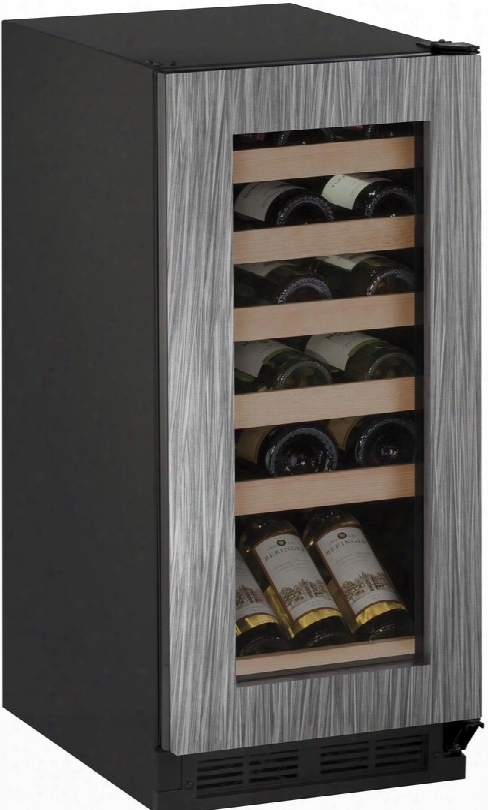 U-1215wcint-00b 15" 1000 Series Wine Cooler With 2.9 Cu. Ft. Capacity Reversible Door Digital Passive Cooling Led Lighting 4 Leveling Legs And Black Vinyl