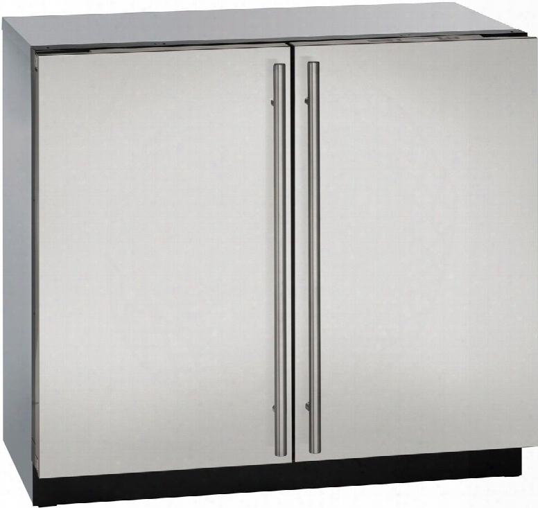 U-3036rrs-00b 36" Modular 3000 Series Compact Solid Door Refrigerator With 6.9 Cu. Ft. Capacity 6 Slide Out Bins Independently Controlled Dual Zones