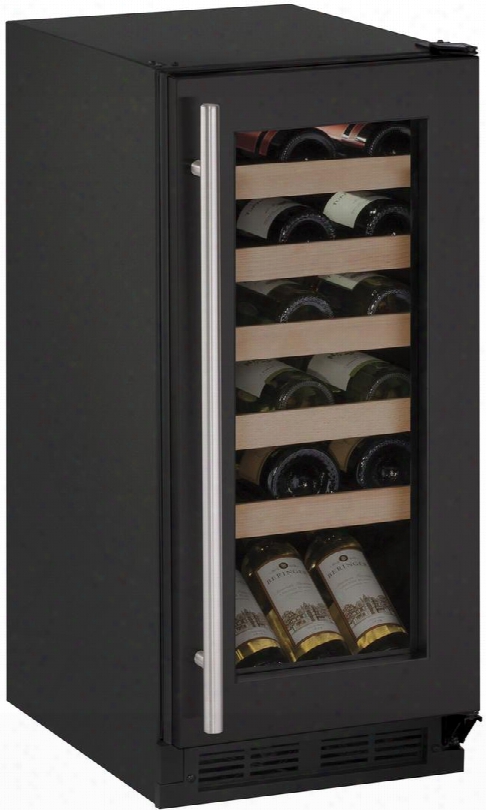 U1215wcb00b 15" Undercounter Wine Storage With 24-bottle Capacity Natural Beech Wood Fronts Led Lighting Reversible Door Swing Digital Touch Pad Control