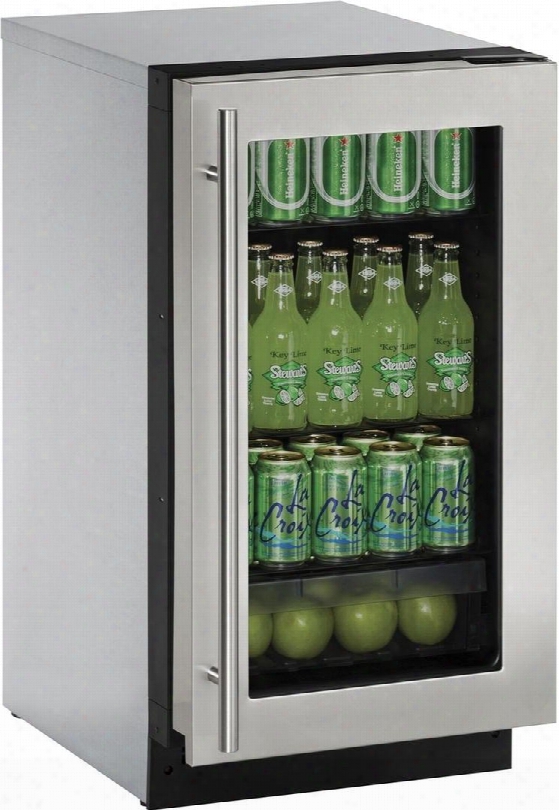 U2218rgls00b 18" Energy Star Certified Built-in Compact Refrigerator With 3.6 Cu. Ft. Capacity 4 Adjustable Glass Shelves Glass Door Led Lighting