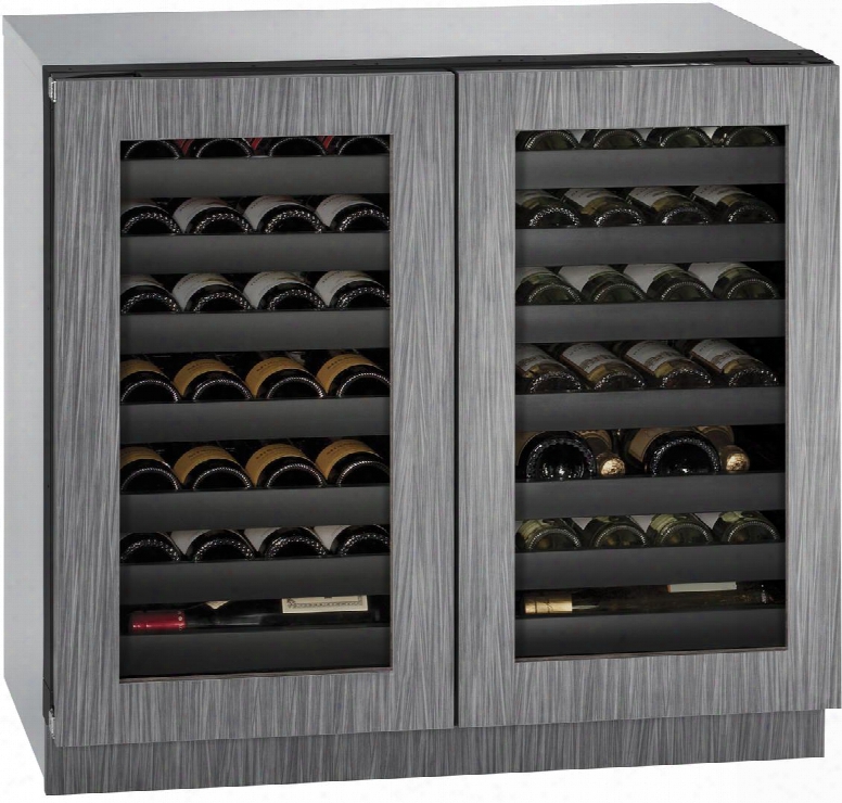 U3036wcwcint00b 36" Modular 3000 Series Double House Wine Captain With 62 Wine Bottle Capacity 14 Full Extension Wine Racks Independently Controlled Dual