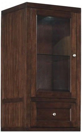 Wesleyan Ec6449us22-c247 22" Storage To With Glass Door Glass Shelf Flip-down Compartment And Interior Lighting In Meridian Cherry