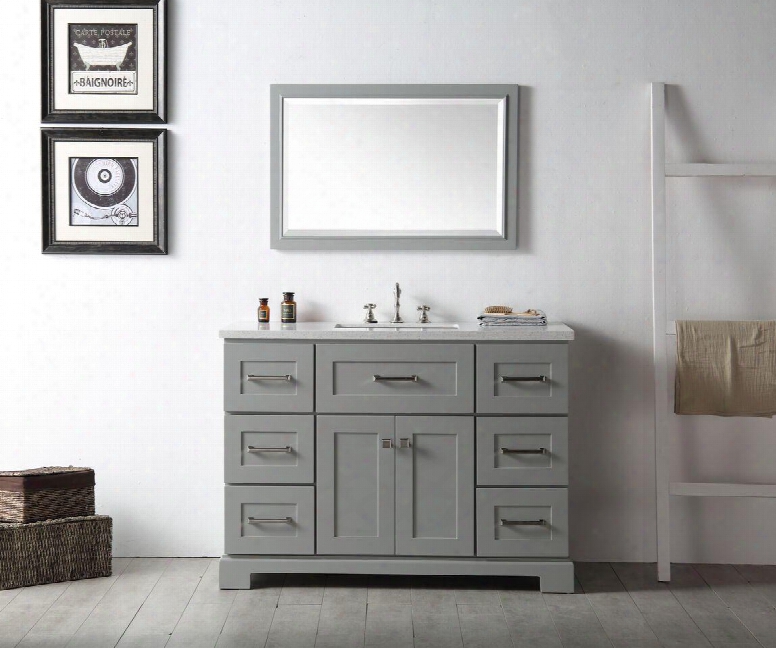 Wh7648-cg 48" Sink Vanity With 1 Inner Shelf 1 Flip Down Tray Hole And 3 Pre-drilled Faucet Hole In Cool