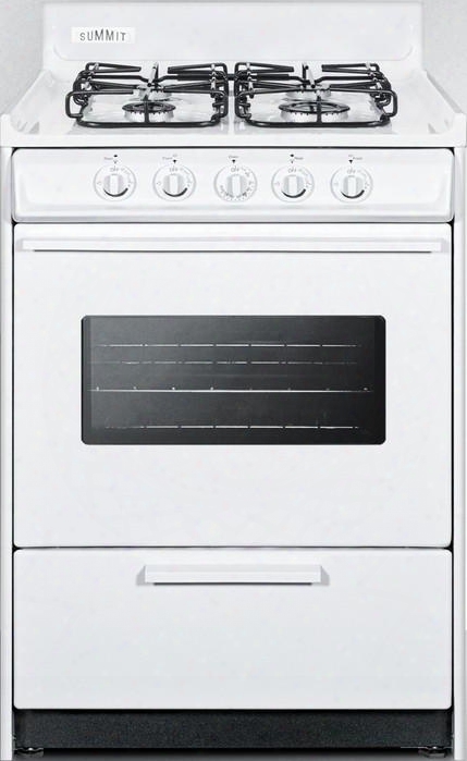 Wtm6107sw 24" Gas Range With 4 Sealed Burners 2.92 Cu. Ft. Oven Capacity Broiler Compartment Porcelain Construction Electronic Ignition And Oven Viewing