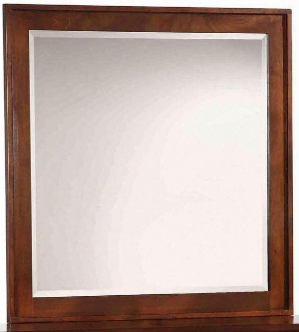 Yorkshire Collection 204854 41" X 41" Beveled Mirror With Wood Frame In Dark Amber And Coffee Bean