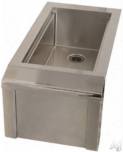 Alfresco Agbc14 14 Inch Built-in Bartender And Sink System With 3 Inch Basket Drain And Stopper, 1 Inch Thic Foam Insulation, 10 Inch Speed Rail, Sliding Ice Cover And Stainless Steel Construction