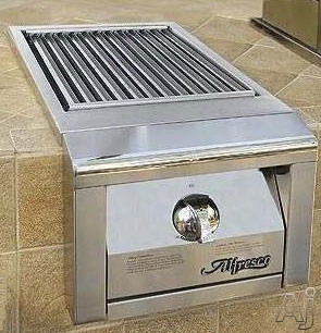 Alfresco Agsz 14 Inch Built-in Single Ceramic Sear Burner With Stainless Steel Construction, Knob Control And Cover Included
