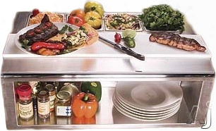 Alfresco Aps30p Built-in Garnish Rail And Plate Shelf With Food Pans