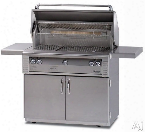 Alfresco Lx2 Alx236c 36 Inch Freestanding Gas Grill With 660 Sq. In. Cooking Surface, Stainless Steel Main Burners, Integrated Rotisserie Motor And Halogen Work Lights