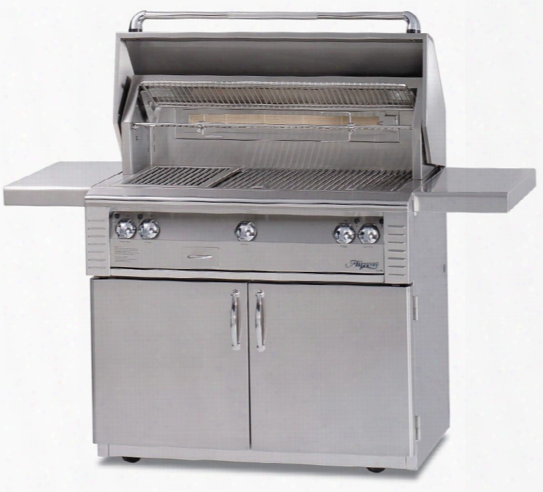 Alfresco Lx2 Alx242c 42 Inch Freestanding Gas Grill With 770 Sq. In. Cooking Surface, Stainless Steel Main Burners, Integrated Rotisserie Motor And Halogen Work Lights