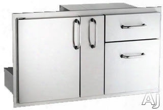 American Outdoor Grill 1836ssdd 18 Inch X 36 Inch Door With Double Drawer And Platter Storage