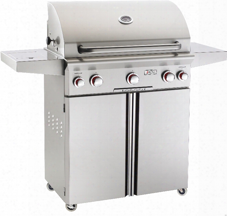 American Outdoor Grill 30nct 56 Inch Freestanding Gas Grill With 540 Sq. In. Cooking Surface, 3 15,000-btu Primary Burners, Analog Thermometer And Stainless Steel Construction: Natural Gas, "t" Series, Backburner Rotisserie, Side Burner