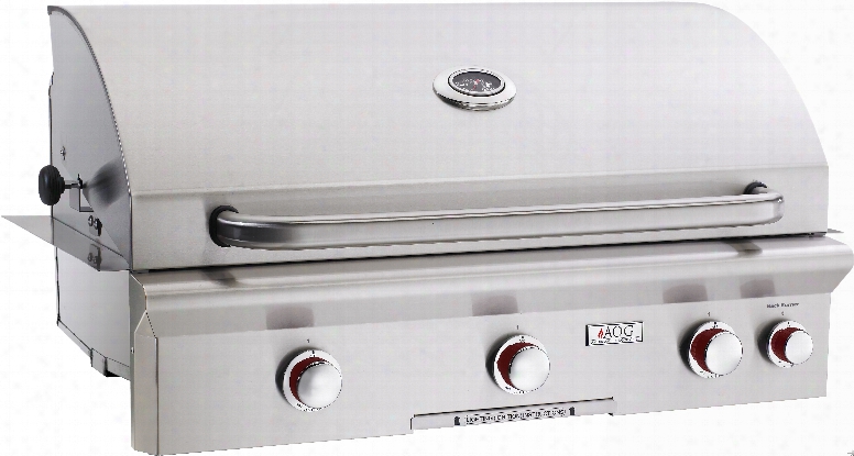 American Outdoor Grill 36nbgrill 36 Inch Built-in Gas Grill With Warming Rack, Analog Thermometer, Vaporizer Panels, 648 Sq. In. Cooking Surface, 3 16,500-btu Primary Burners And Stainless Steel Construction