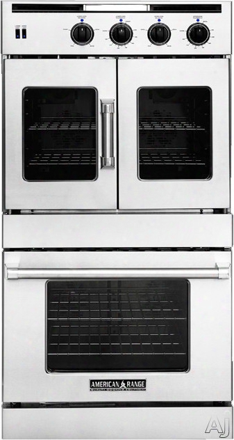 American Range Legacy Series Arofshge230 30 Inch Double French/chef Door Dual-fuel Wall Oven With 4.7 Cu. Ft. Capacity, Innovection Convection, Manual Clean, Instagrill Broiler And Porcelainized Interior