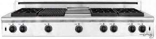 American Range Legend Series Arsct606gdgr 60 Inch Pro-style Gas Rangetop With 6 Sealed Burners, 11 Inch Griddle, 11 Inch Grill, Variable Infinite Flame Settings, Commercial Grade Grates And Fail-safe System