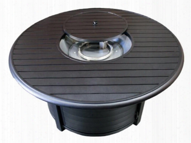 Az Patio F-1350-fpt Fire Pit, Round Slatted Extruded Aluminum