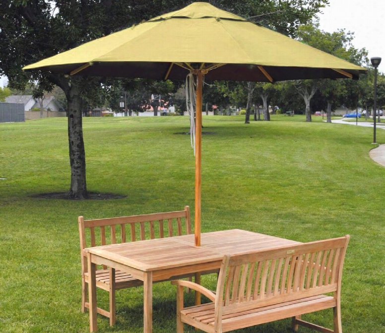 Dayva Uk109sbc Antique Beige Ambrosia Wood Market Umbrella Uk109