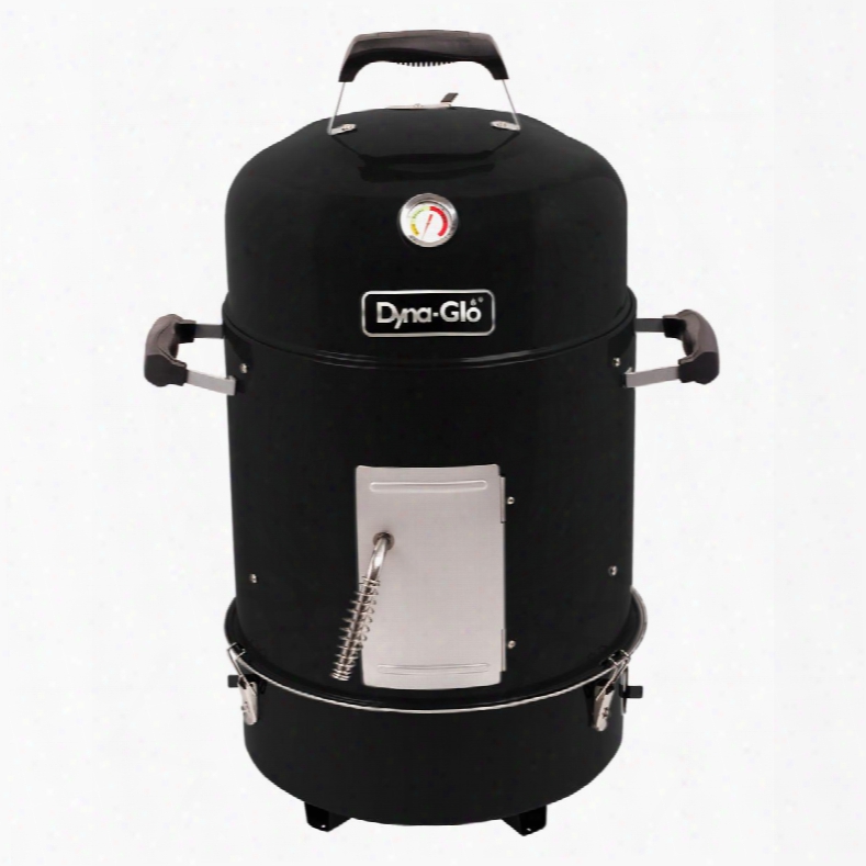 Dyna-glo Dgx376bcs-d Compact Charcoal Bullet Smoker - High Gloss Black