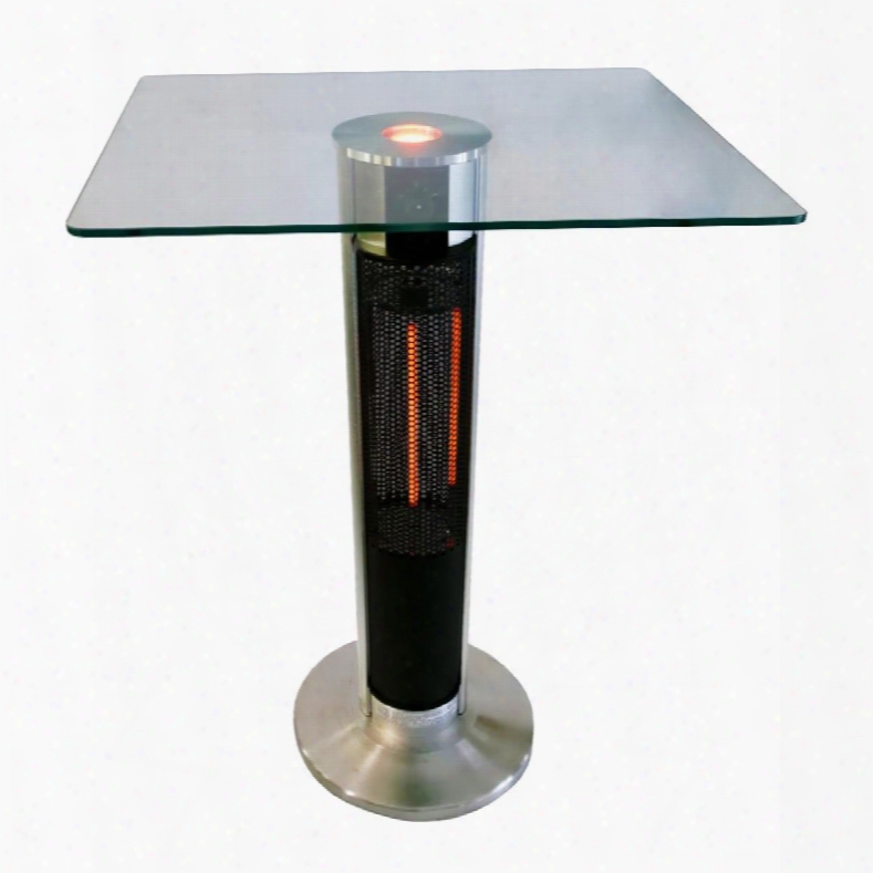 Energ+ Outdoor Square Bar Height Bistro Style Table With Infrared Electric Heater Tower Hea-215j67