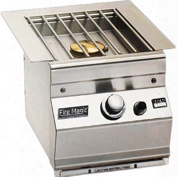 Fire Magic 32791x 11 Inch Built-in Single Side Burner With 15,000 Btu, Cast Stainless Steel Grid, Precise Flame Control Valve And Electronic Ignition