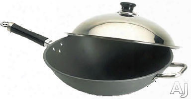 Fire Magic 3572 15 Inch Wok Hard Anodized With Stainless Steel Cover