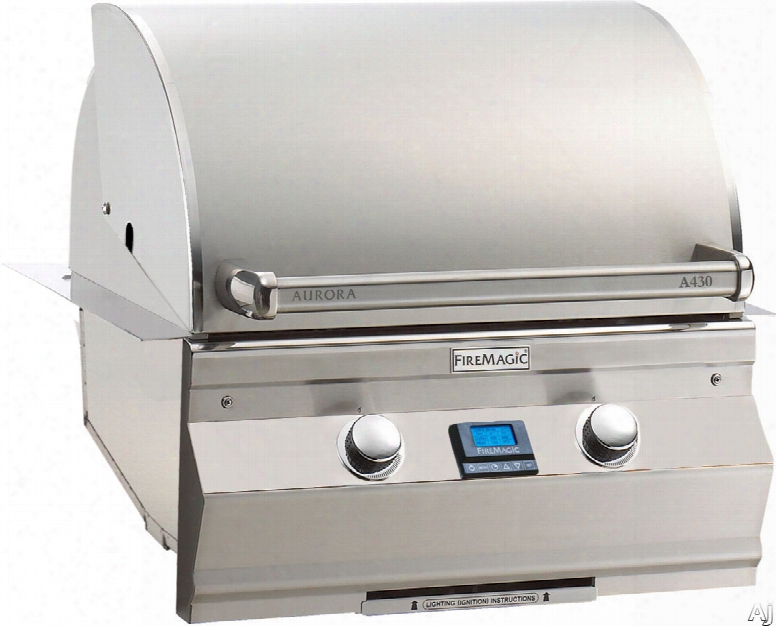 Fire Magic Aurora Collection A430i5e1n 30 Inch Built-in Gas Grill With 432 Sq. In. Cooking Surface, 50,000 Btu, Optional 13,000 Btu Backburner ,interior Halogen Lights And Hot Surface Ignition: Natural Gas