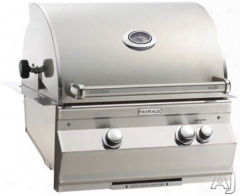 Fire Magic Aurora Collection A430i6l1 30 Inch Built-in Grill With 432 Sq. In. Cooking Area, 63,000 Btu, Infrared Burner, 16-gauge Stainless Steel Flavor Grids, Meat Probe, Warming Rack, Digital Thermometer, Advanced Hot Surface Ignition And Interior Light