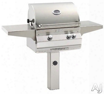 Fire Magic Aurora Collection A430s5e1ng6 35 1/4 Inch In-ground Post Mount Grill With Hot Surface Ignition, Digital Thermometer, 432 Sq. In. Cooking Area, 50,000 Btus, Cast Stainless Steel Burners And 16 Gauge Stainless Steel Flavor Grids: Natural Gas