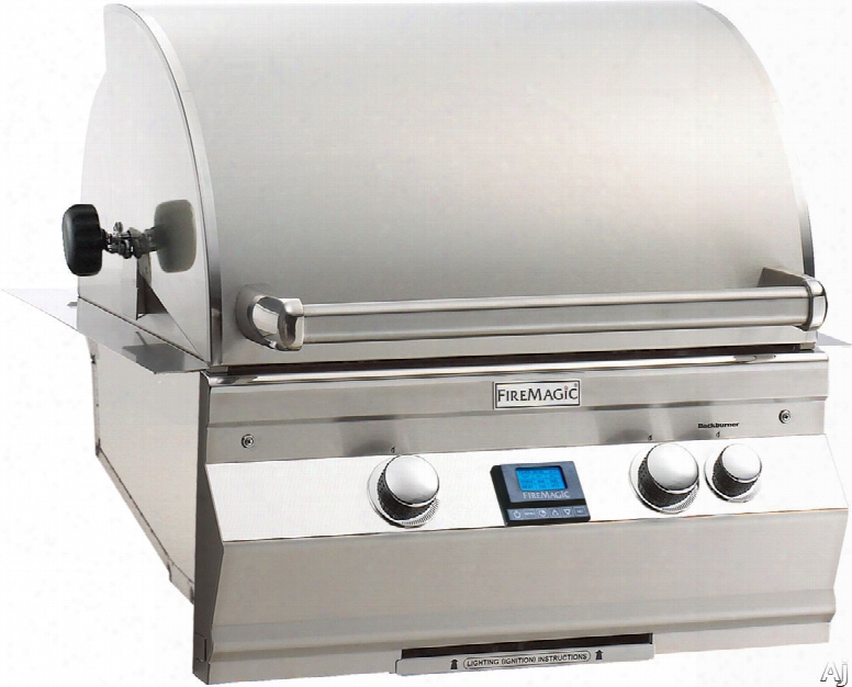Fire Magic Aurora Collection A530i5a1n 24 Inch Built-in Gas Grill With 528 Sq. In. Cooking Surface, Warming Rack, Meat Probe, Interior Halogen Ligjts Nd Hot Surface Ignition: Natural Gas, All Infrared Burners, Digital