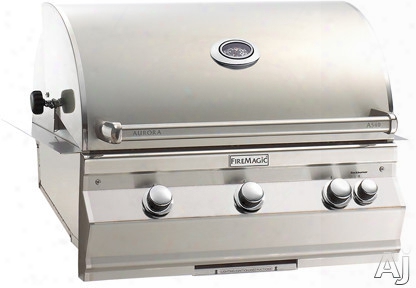 Fire Magic Aurora Collection A540i5a1 36 1/2 Inch Built-in Grill With 540 Sq. In. Grilling Area, 60,000 Btu, All Infrared Burners, Meat Probe, Digital Thermometer, Removable Warming Rack, Interior Lighting And Advanced Hot Surface Ignition