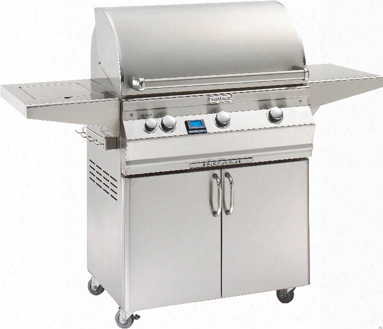 Fire Magic Aurora Collection A540s5e1n62 62 Inch Freestanding Gas Grill With 540 Sq. In. Cooking Surface, 60,000 Btu, 17,000 Btu Backburner, 15,000 Btu Side Burner And Interior Halogen Lights: Natural Gas