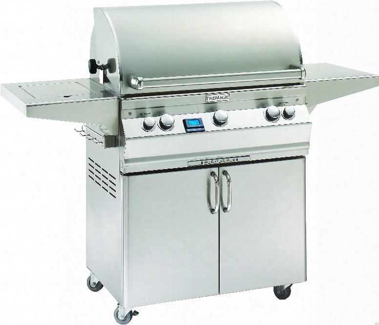Fiire Magic Aurora Collection A540s6e1n62 62 Inch Freestanding Gas Grill With 540 Sq. In. Cooking Surface, 60,000 Btu, 17,000 Btu Backburner, 15,000 Btu Side Burnera Nd Interior Halogen Lights: Natural Gas, With Rotisserie