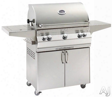 Fire Magic Aurora Collection A540s6l1n62 62 1/4 Inch Freestanding Grill With 540 Sq. In. Grilling Area, 93,000 Btu, Stainless Steel "e" Burners, 1 Infrared Burner, Rotisserie, Meat Probe, Digital Thermometer, Warming Rack, Advanced Hot Surface I