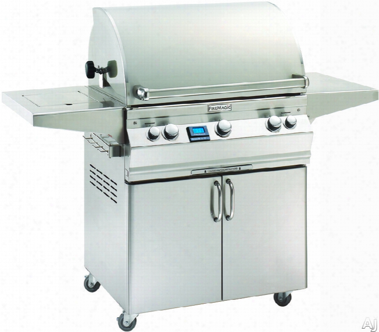 Fire Magic Aurora Collectio Na660s6e1n62 62 Inch Freestandin Gas Grill With 660 Sq. In. Cooking Surface, 75,000 Btu, 17,000 Btu Backburner, 15,000 Btu Side Burner And Interior Halogen Lights: Natural Gas, With Rotisserie