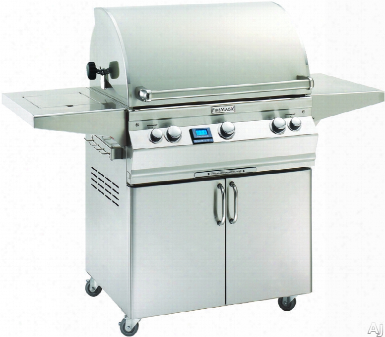 Fire Magic Daybreak Collection A660s6e1n62w 62 1/4 Inch Freestanding Grill With 660 Sq. In. Grilling Area, 92,000 Btu Output, Rotisserie, Warming Rack, Meat Probe, Digital Thermometer, Advanced Hot Surface Ignition, Interior Lighting And Magic View Window (
