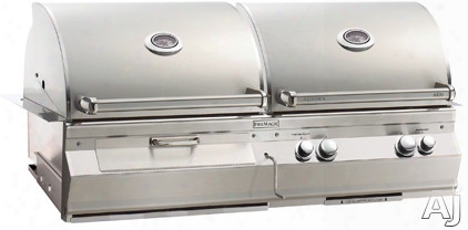 Fire Magic Aurora Collection A830i6aancb 55 Inch Built-in Combination Gas And Charcoal Grill With 828 Sq. In. Cooking Area, 89,000 Btu, Infrared Burners, Rotisserie Backburner, Stainless Steel Flavor Grids, Advanced Hot Surface Ignition, Charcoal Igniter 