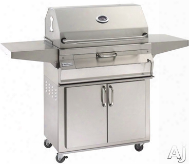 Fire Magic Charcoal Legacy Collection 22s101c61 56 Inch Charcoal Grill With 432 Sq. In. Cooking Area, Warming Rack, Adjustable Charcoal Pan, Smoker Oven And Hood: Freestanding, Traditional Hood, Stainless Steel Cooking Grids