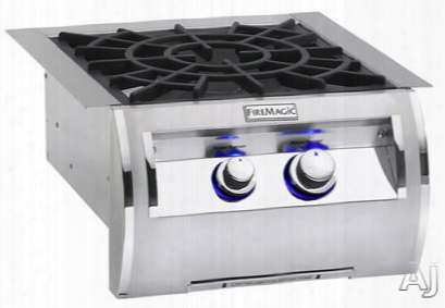 Fire Magic Echelon Collection 194b1n0 19 Inch Built-in Side Burner With 3,000 - 60,000 Btu, Double Ring Cast Brass Burner And Back-lit Control Knobs: Stainless Steel Grid, Natural Gas