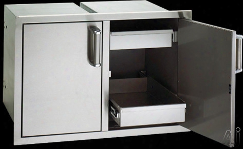 Fire Magic Flush Mounted Doors 53930s12 30 Inch Flush Mounted Double Doors With Trash Tray And Dual Drawers