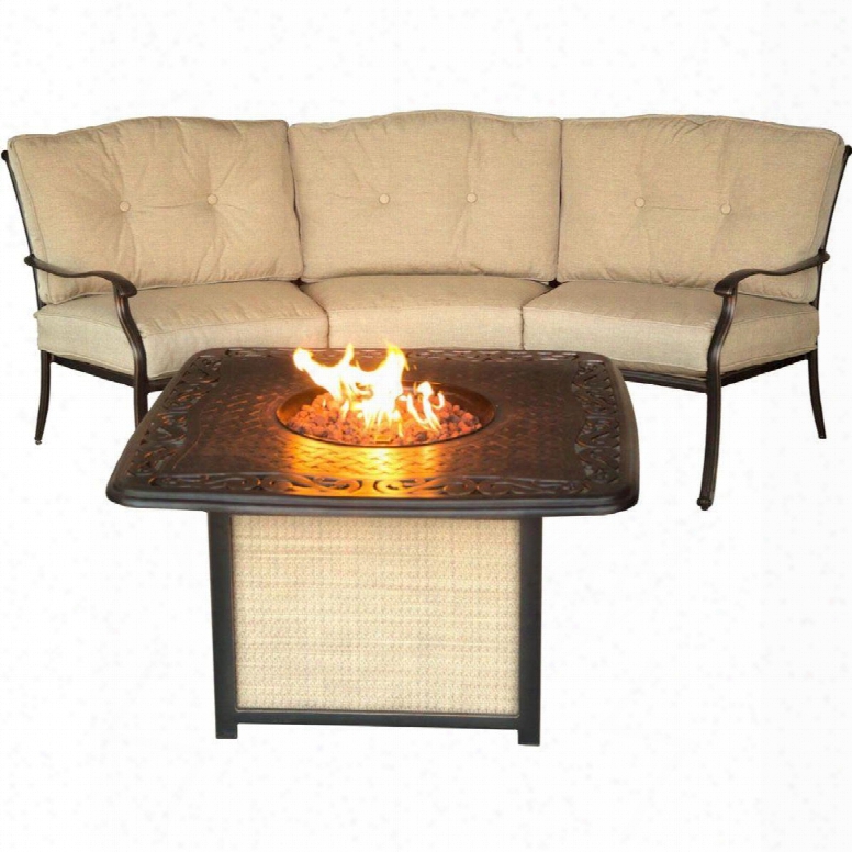 Hanover Outdoor Furniture Traditions2pcfp Traditions 2-piece Seating Set With Cast-top Fire Pit