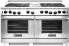 American Range Performer Series ARROB660GDGR 60 Inch Pro-Style Gas Range with 6 Open Burners, 4.3 cu. ft. Manual Clean Ovens, Innovection Convection, 1,800-Â¦F Infrared Broiler, 11 Inch Griddle and 11 Inch Char-Grill