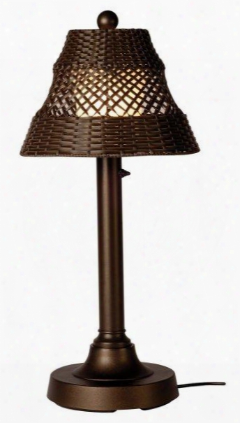 15217 Java 30" Outdoor Table Lamp With Walnut Shade In