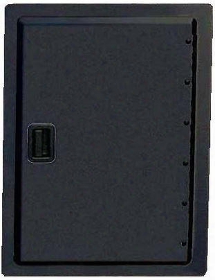 23924 Legacy Series Black Powder Coated 17" X 24" Vertical Single Access Door With Black Plastic Slam Lock Style