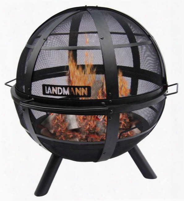 28925 Ball O' Fire With 30 Diameter Fire Bowl 360 Degree View Extra Large Handle Cover And Steel Construction In Black