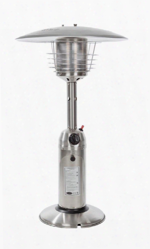 60262 Table Top Patio Heater With 10 000 Btu Output And Piezo Igniter In Stainless Steel