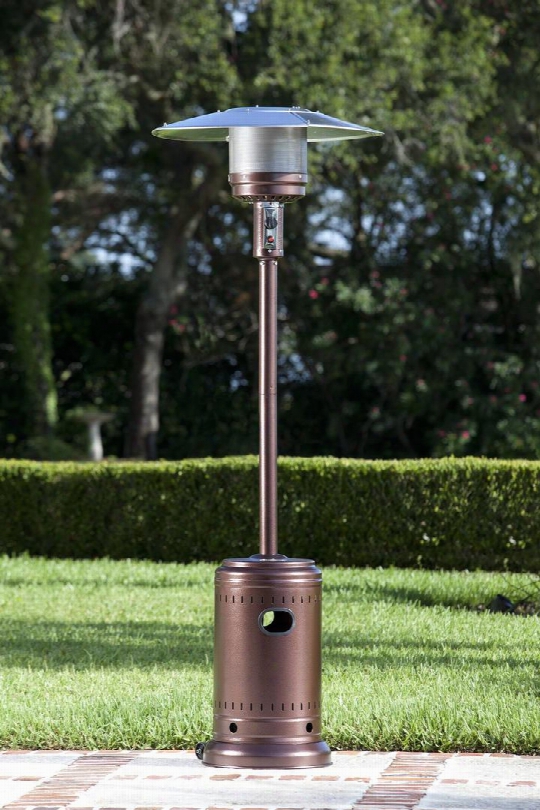 60485 Commercial Patio Heater With Reliable Piezo Igniter And Safety Auto Shut Off Tilt Valve In Hammer Tone Bronze