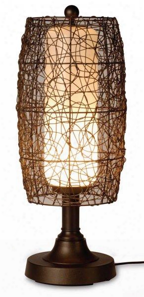 68287 Bristol 30" Outdoor Table Lamp With Wicker Barrel Shade In