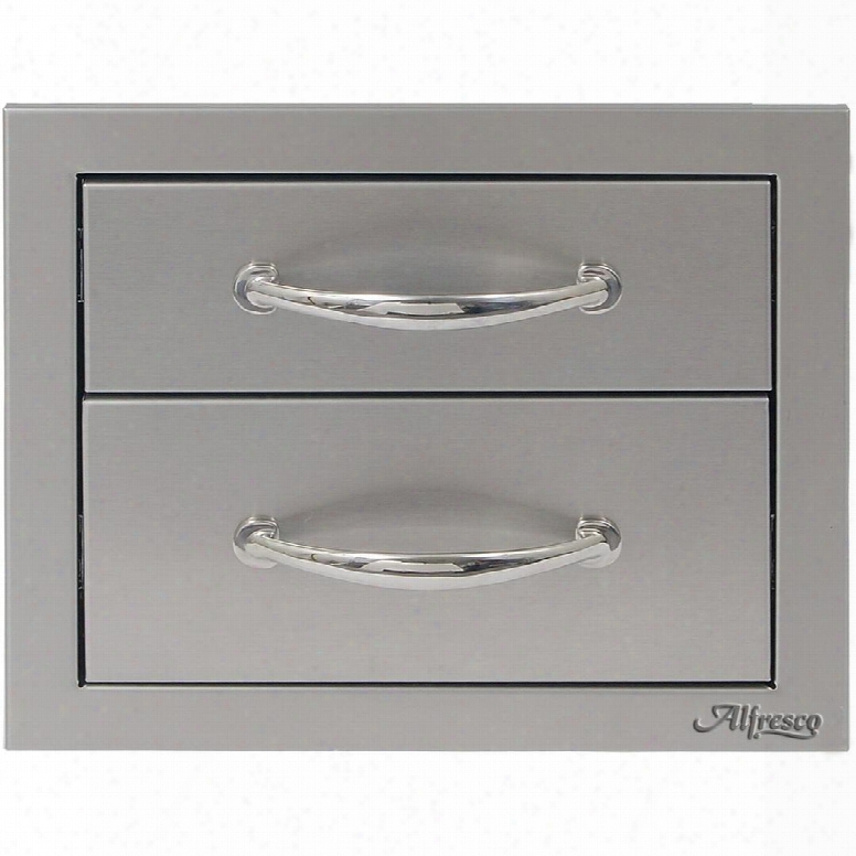 Ab-2dr 17" Two Tier Storage Drawers With All-welded Stainless Steel Construction 2 Drawers German Engineered Smooth Gliding Full Extension Slides And