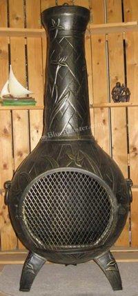 Alch046gagklp Gas Powered Orchid Chiminea Outdoor Fireplace In Gold