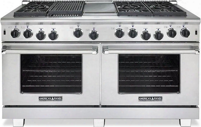 Arr-606gdgr-l 60" Heritage Series Liquid Propane Range With Dual 4.4 Cu. Ft. Oven Capacity 6 Sealed Burners 11" Griddle 11" Char-grill And Innovection